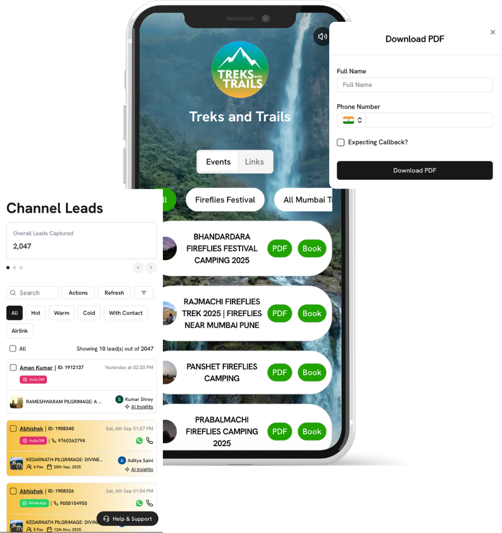 Airlink lead capture and CRM dashboard